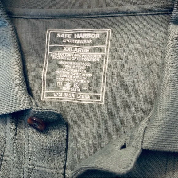 SAFE HARBOR SPORTSWEAR Safe Harbor Long Sleeve Button Down Polo, green - Picture 3 of 4